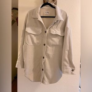Cream Velvet/Corduroy Ci Sono Outerwear M Button Down Shaket shirt